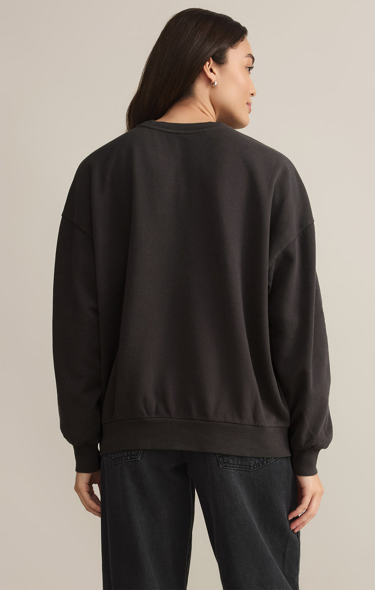 Tops Bronc Embroidered Sunday Sweatshirt Black Sand