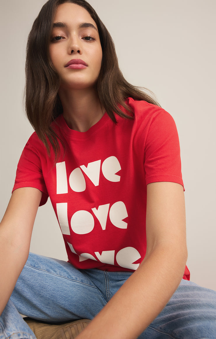 Tops In Love Boyfriend Tee Cherry