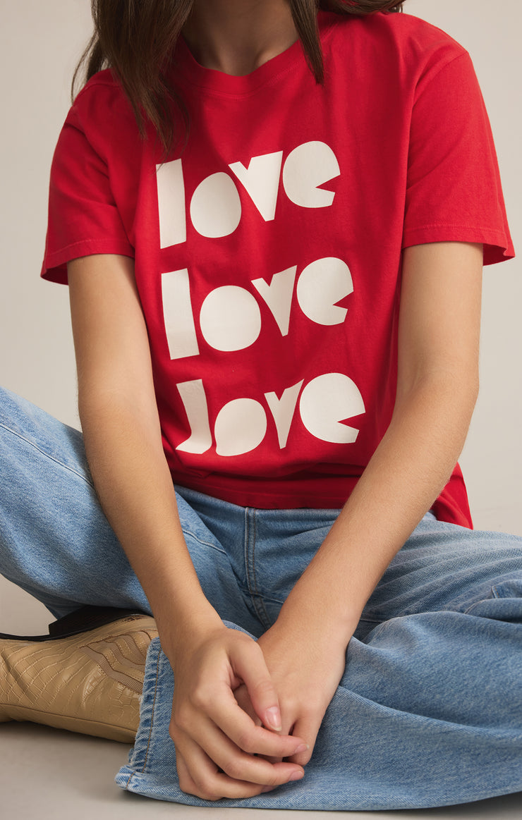 Tops In Love Boyfriend Tee Cherry