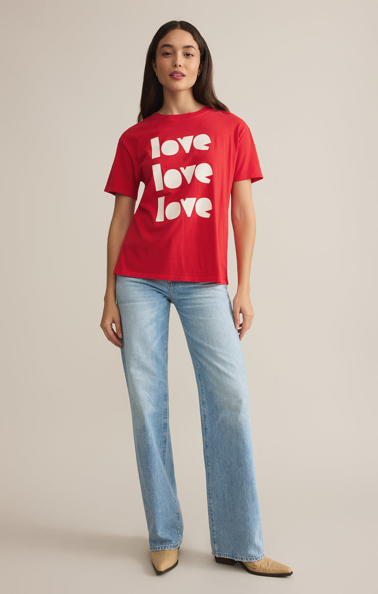 Tops In Love Boyfriend Tee Cherry