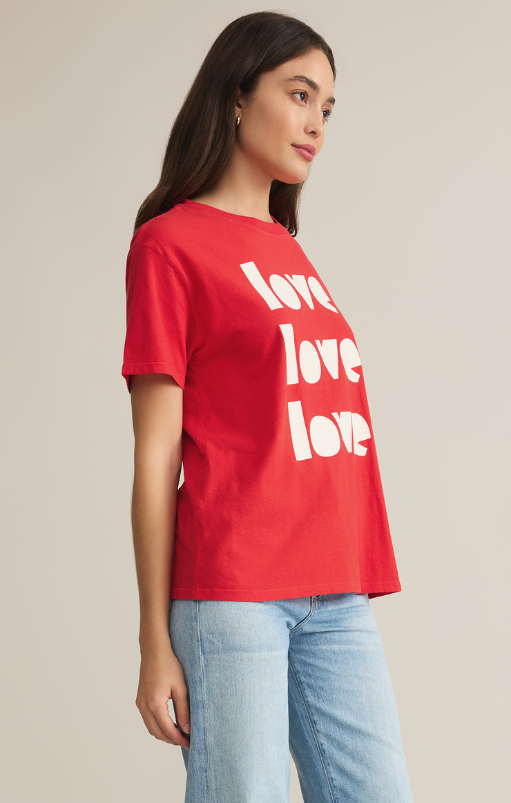 Tops In Love Boyfriend Tee Cherry