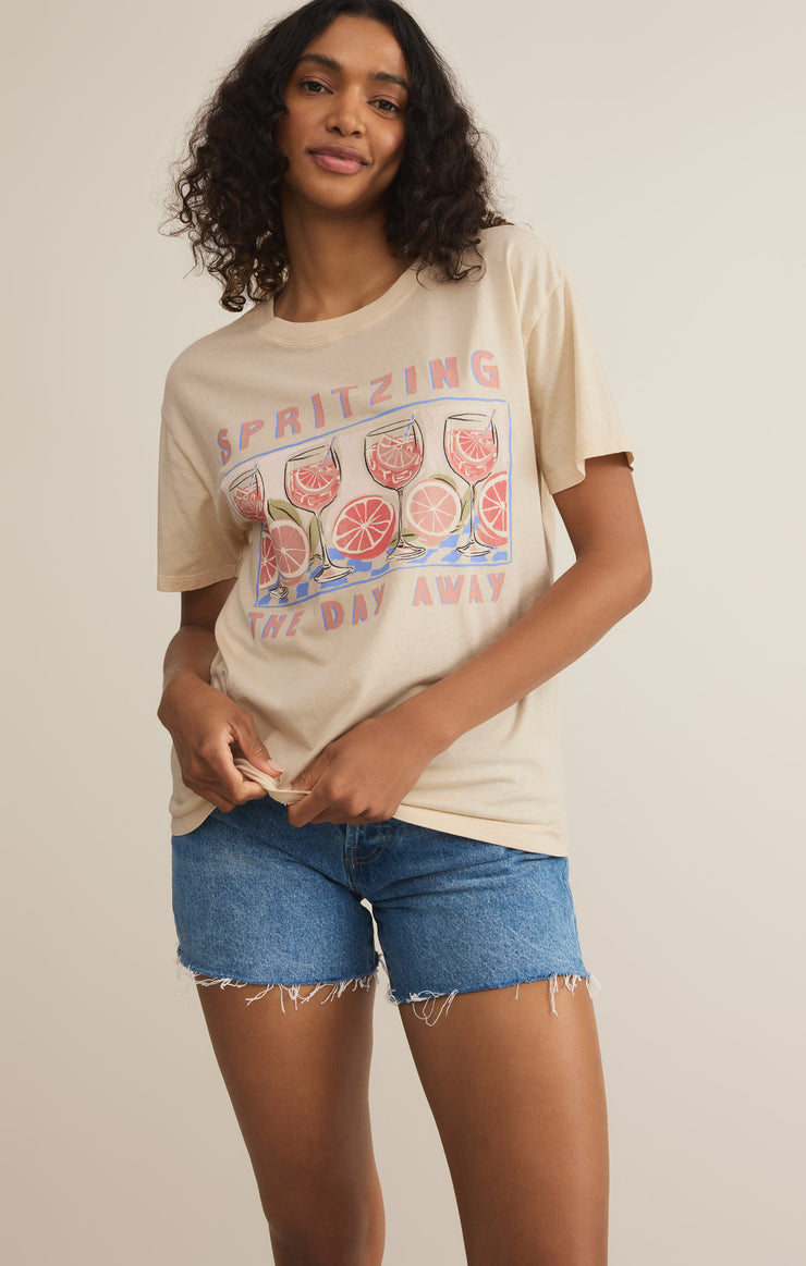 Tops Spritz Boyfriend Tee Sandshell