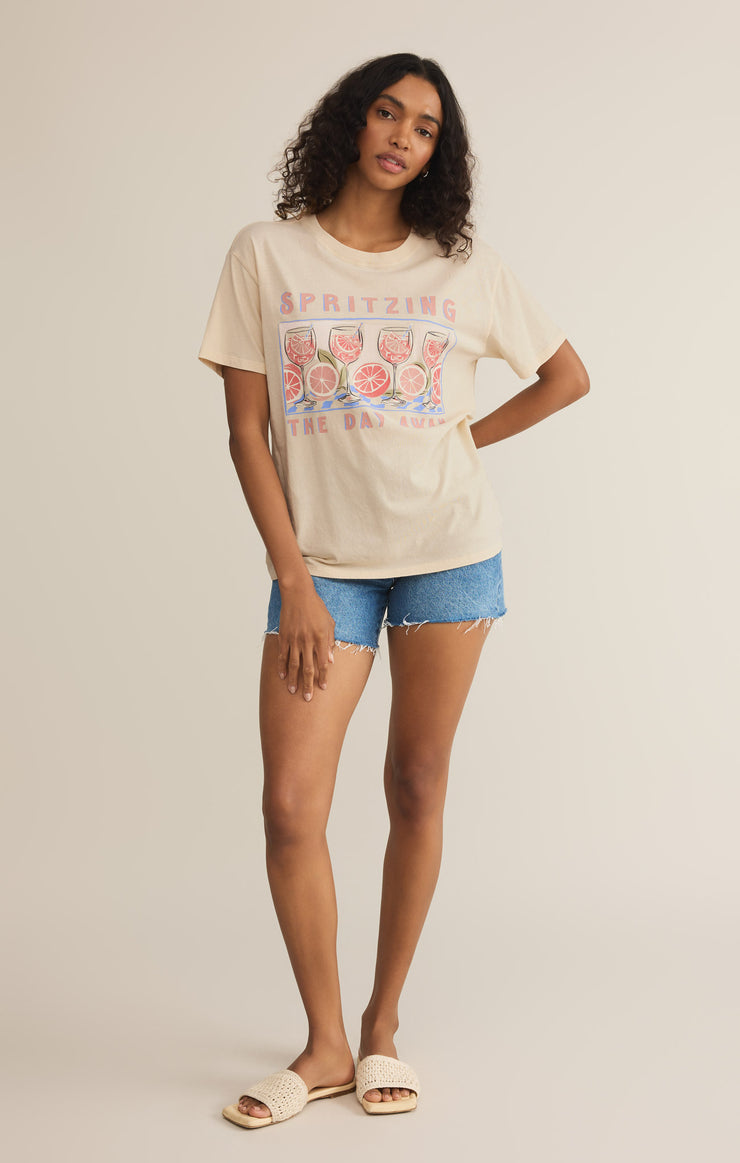 Tops Spritz Boyfriend Tee Sandshell