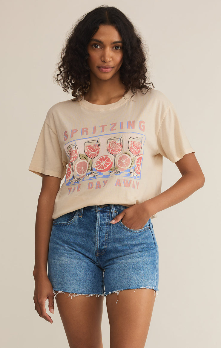 Tops Spritz Boyfriend Tee Sandshell