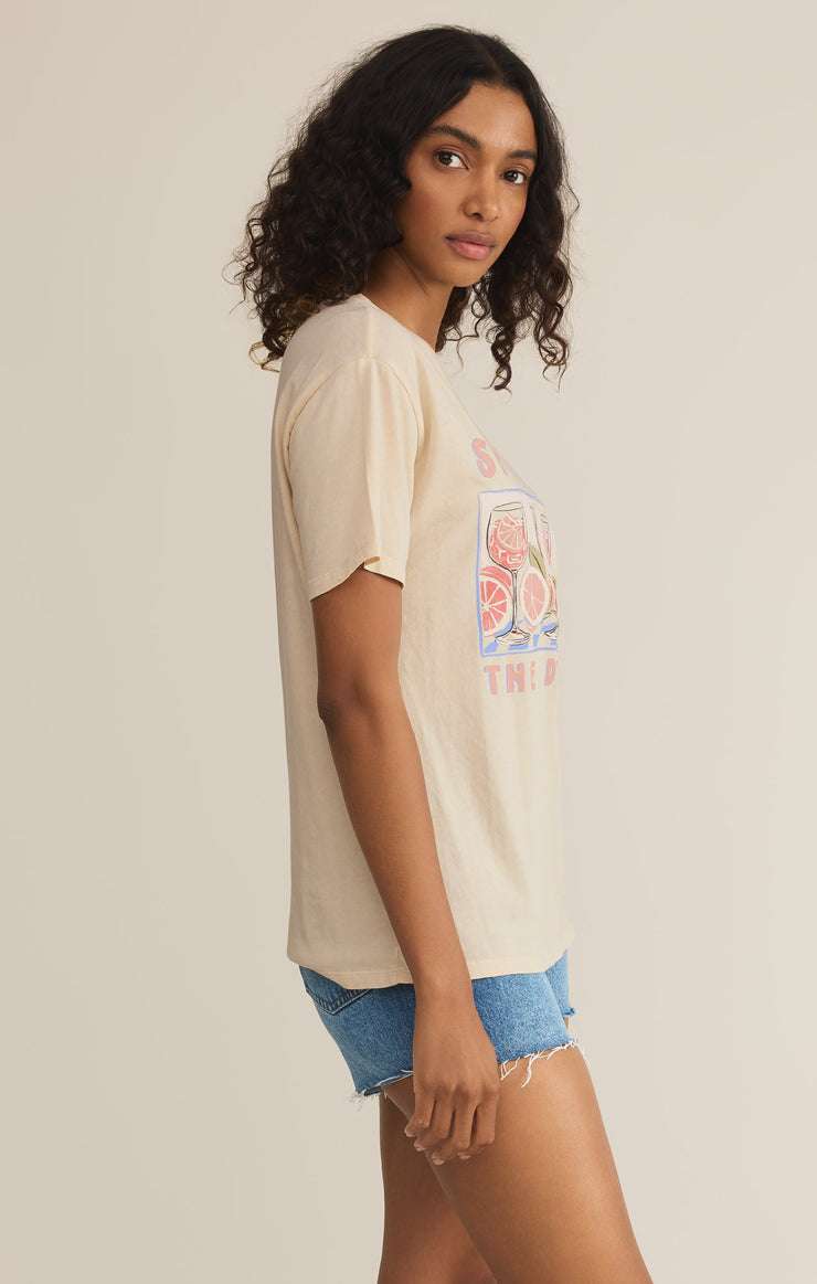 Tops Spritz Boyfriend Tee Sandshell