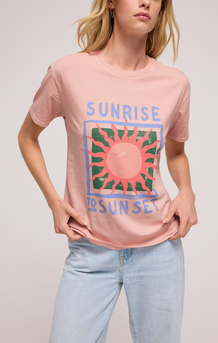 Tops Sunset Boyfriend Tee Pink Dreams