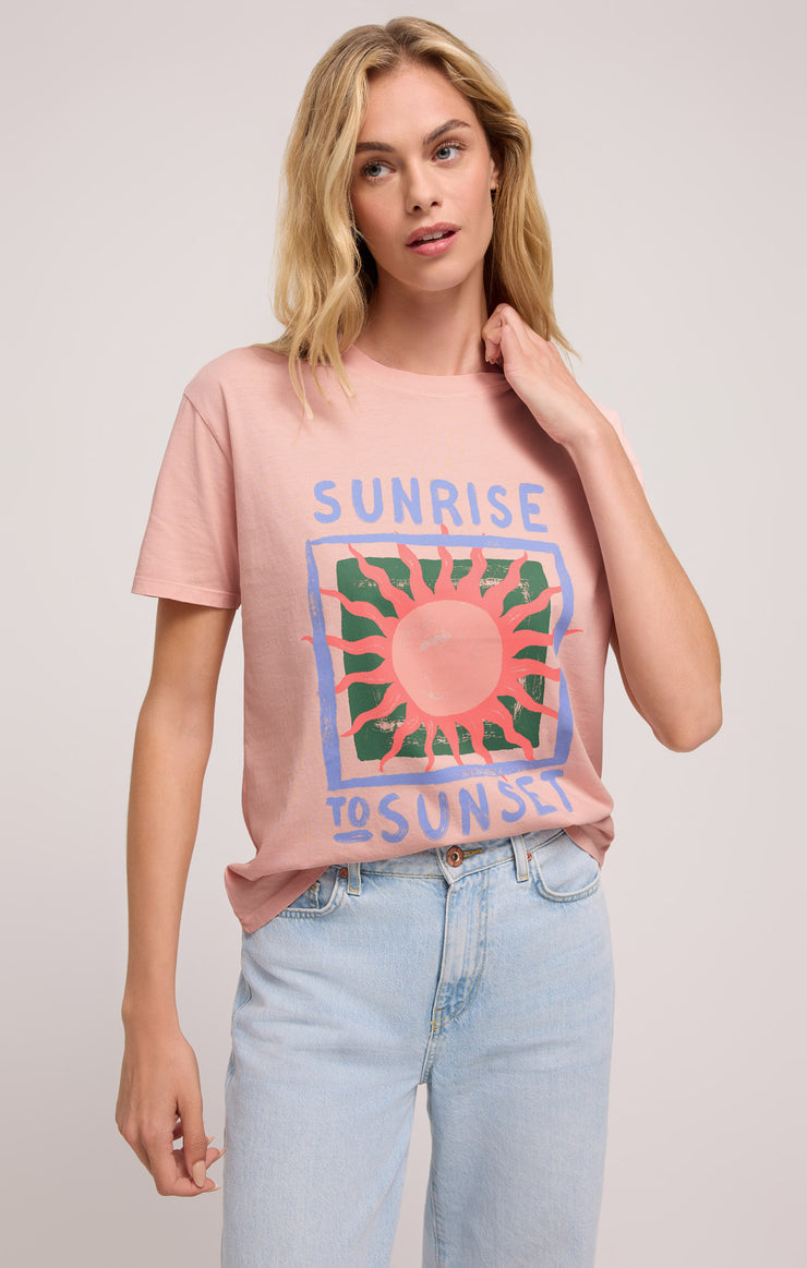 Tops Sunset Boyfriend Tee Pink Dreams