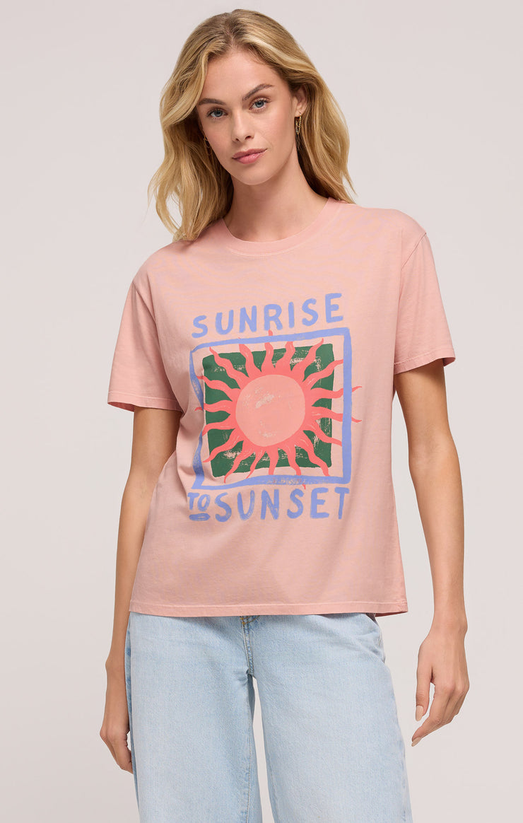 Tops Sunset Boyfriend Tee Pink Dreams