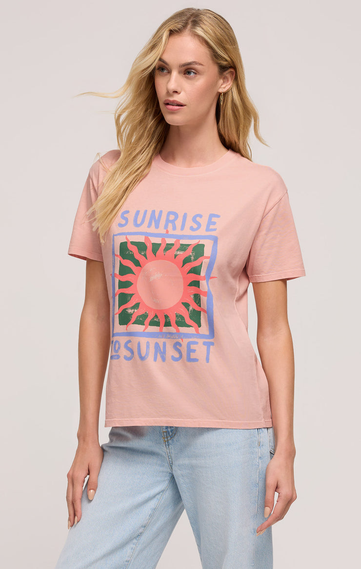 Tops Sunset Boyfriend Tee Pink Dreams