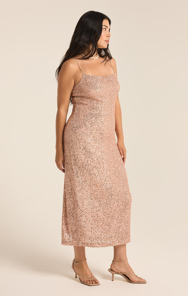 Dresses Paulina Sequin Midi Dress Rose Gold