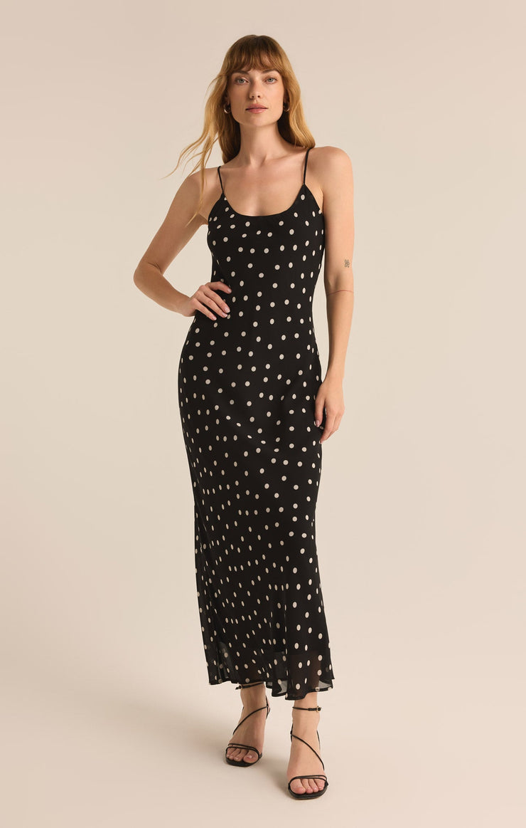 Dresses Cecily Polka Dot Slip Maxi Dress Black