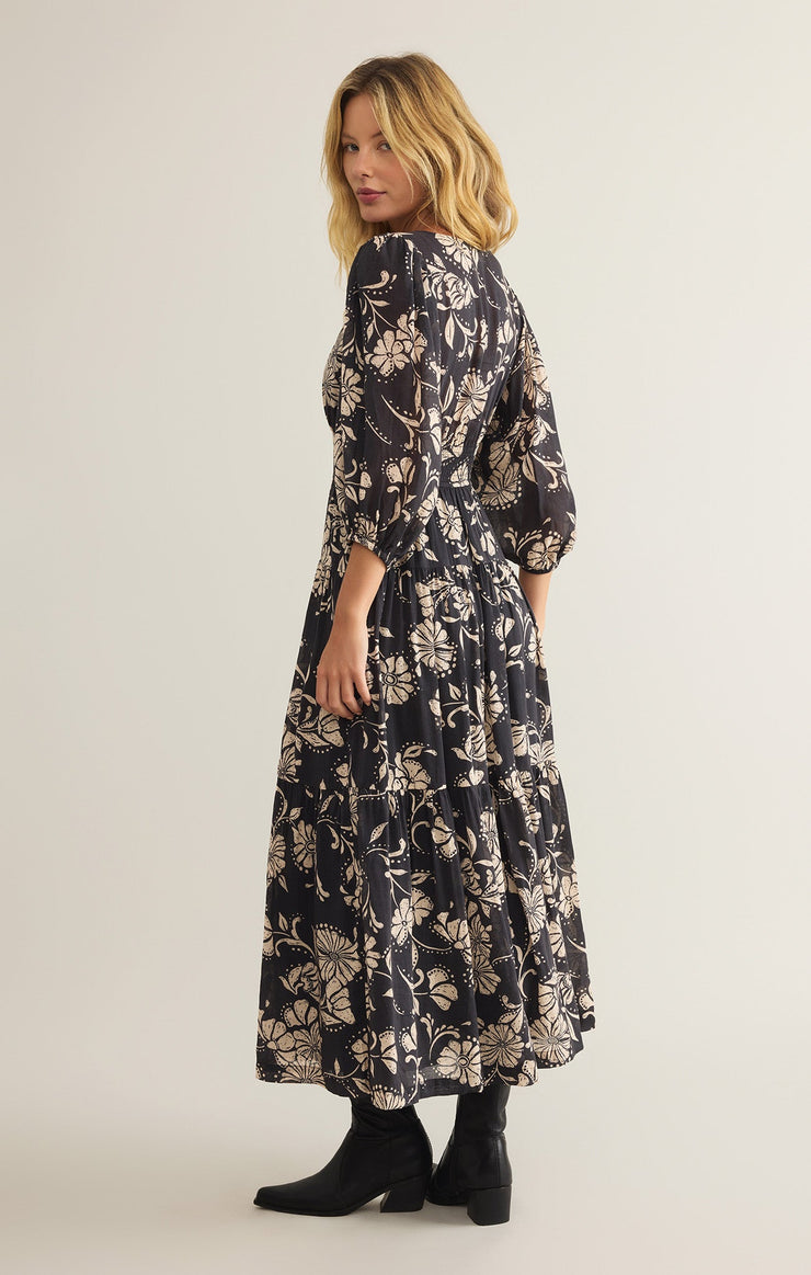 Dresses Adelina Ari Floral Midi Dress Parchment