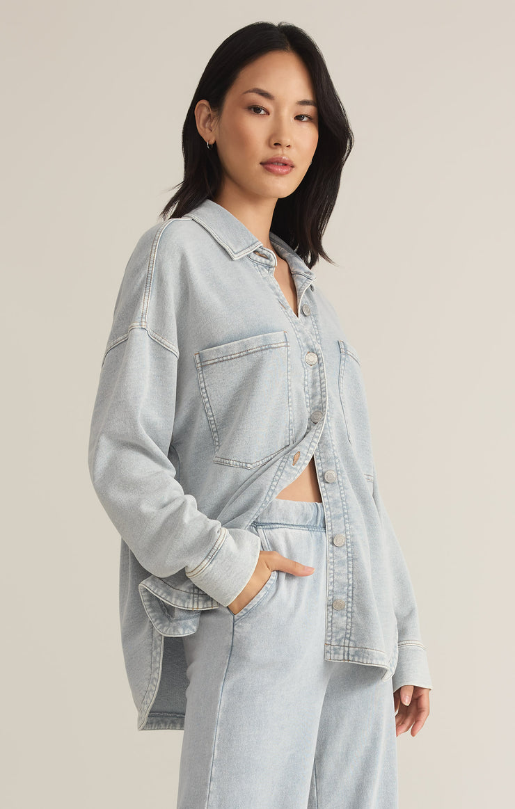 Jackets All Day Knit Denim Jacket Washed Indigo