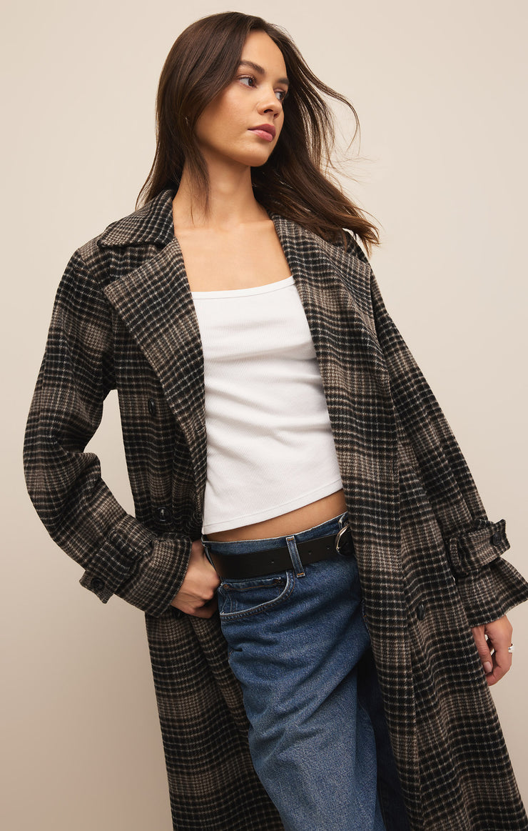 Jackets Jackie Plaid Trench Jackie Plaid Trench