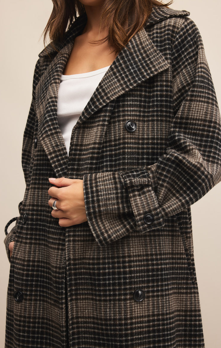 Jackets Jackie Plaid Trench Latte