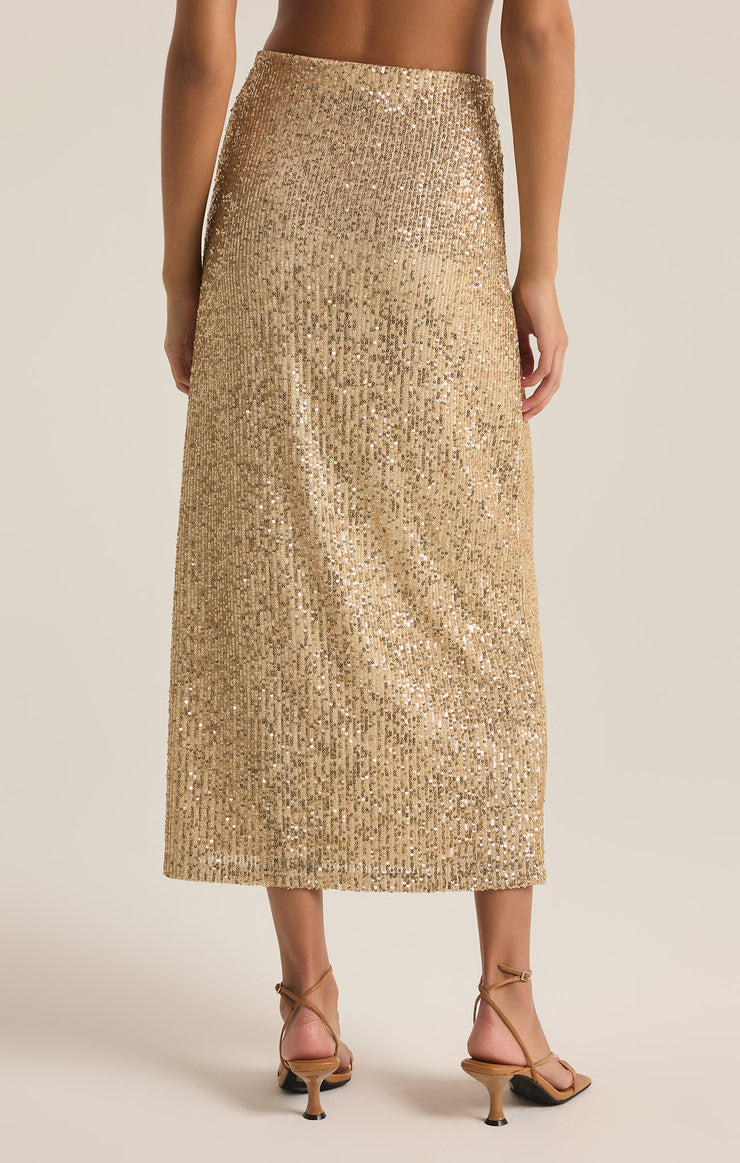 Skirts Saturn Sequin Midi Skirt Champagne