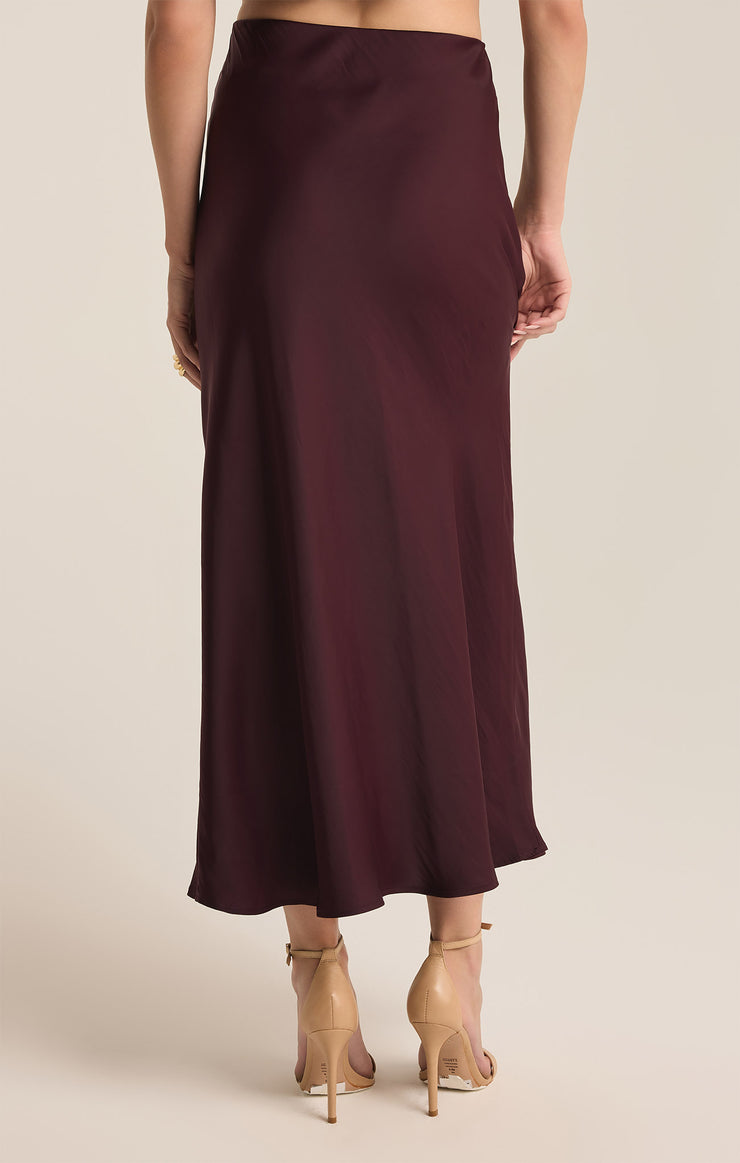 Skirts Europa Luxe Sheen Midi Skirt Berry Wine