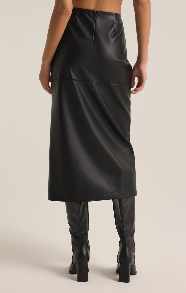 Skirts Metropolitan Faux Leather Midi Skirt Black