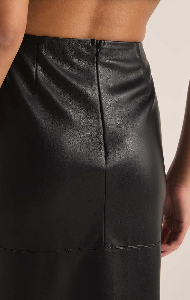 Skirts Metropolitan Faux Leather Midi Skirt Black