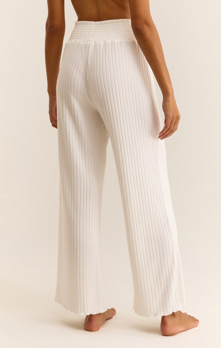 Pants Dawn Smocked Rib Pant White