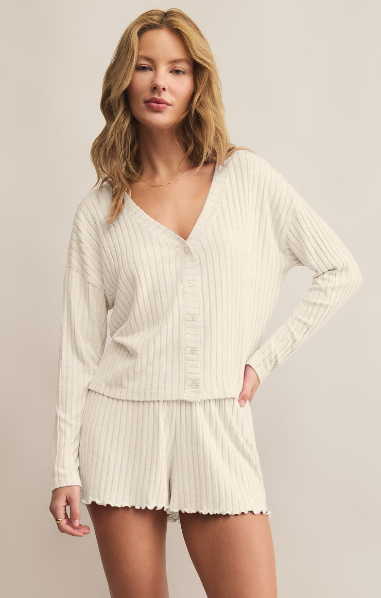 Tops Mara Long Sleeve Cardigan Top Bone