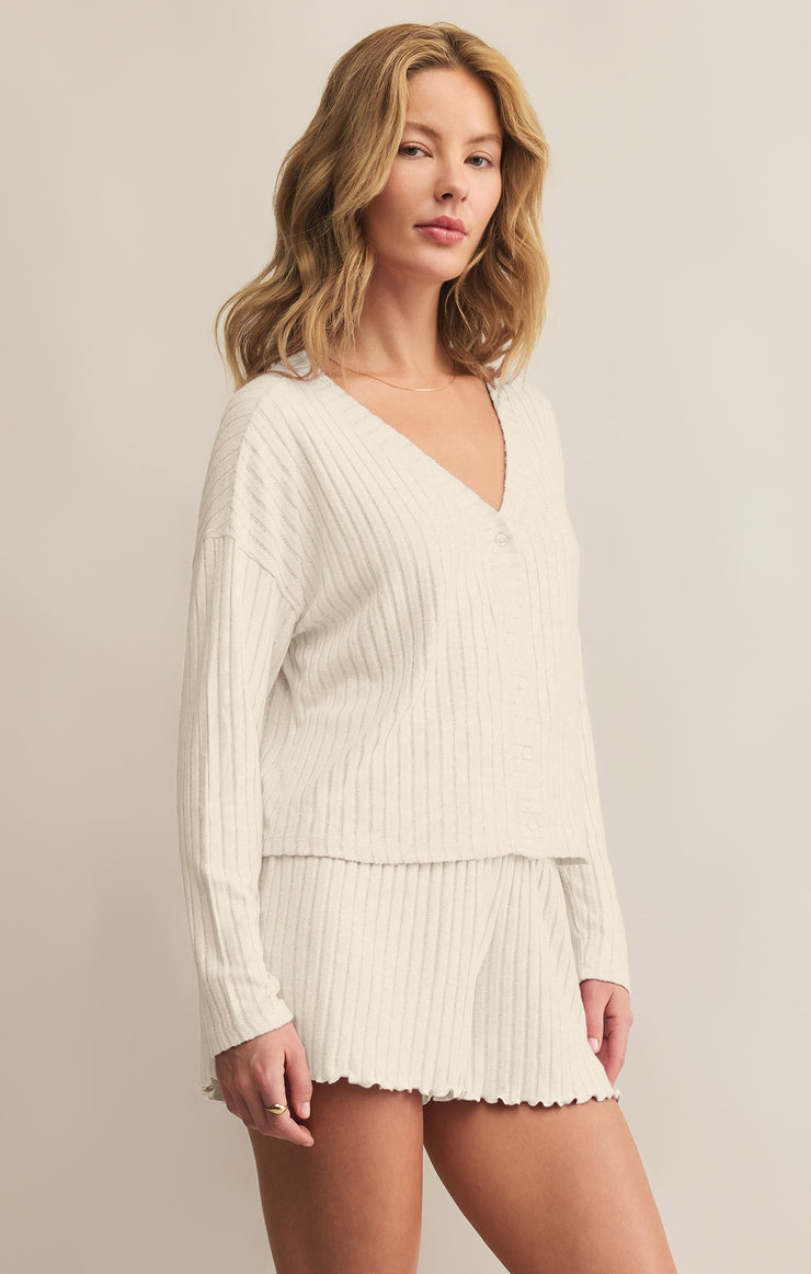 Tops Mara Long Sleeve Cardigan Top Bone