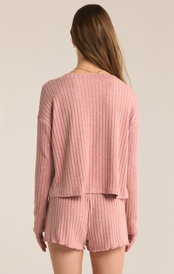 Tops Mara Long Sleeve Cardigan Top Rosebud