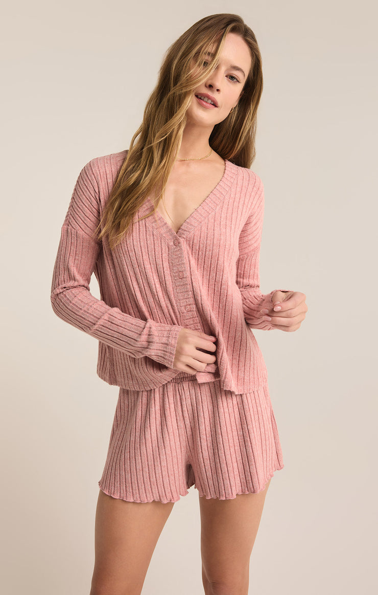 Tops Mara Long Sleeve Cardigan Top Rosebud