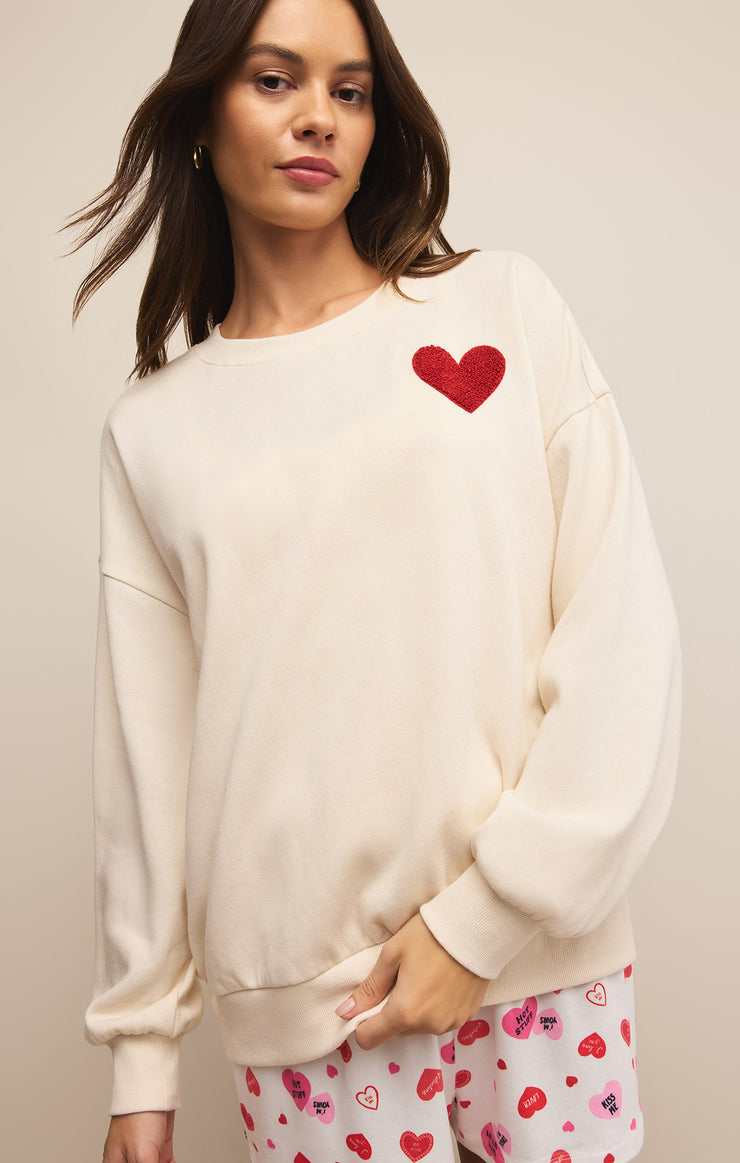 Tops Oversized Heart Sweatshirt Oversized Heart Sweatshirt