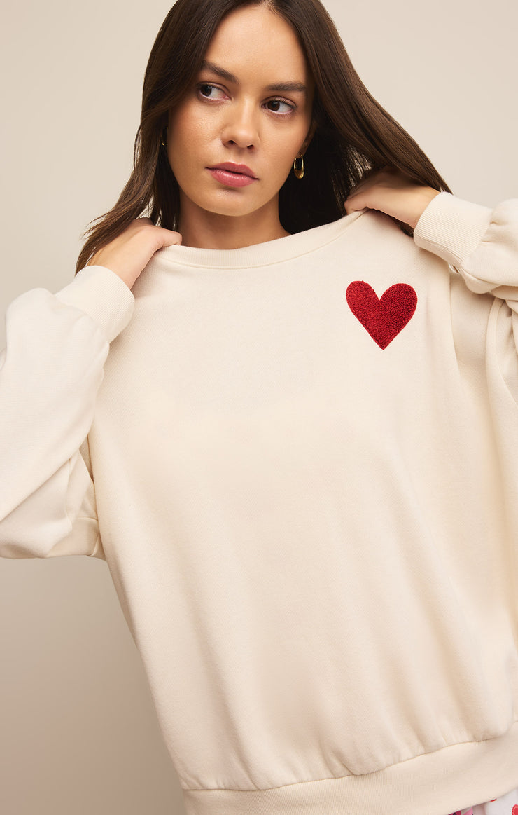 Tops Oversized Heart Sweatshirt Vanilla Ice