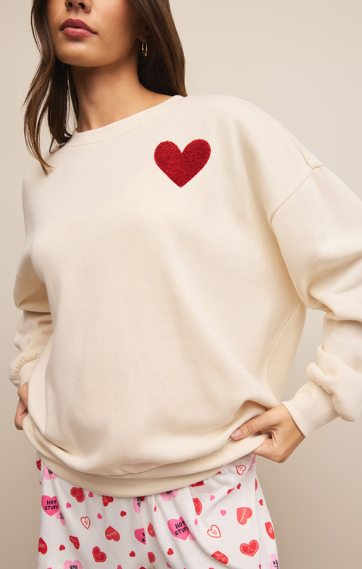 Tops Oversized Heart Sweatshirt Vanilla Ice