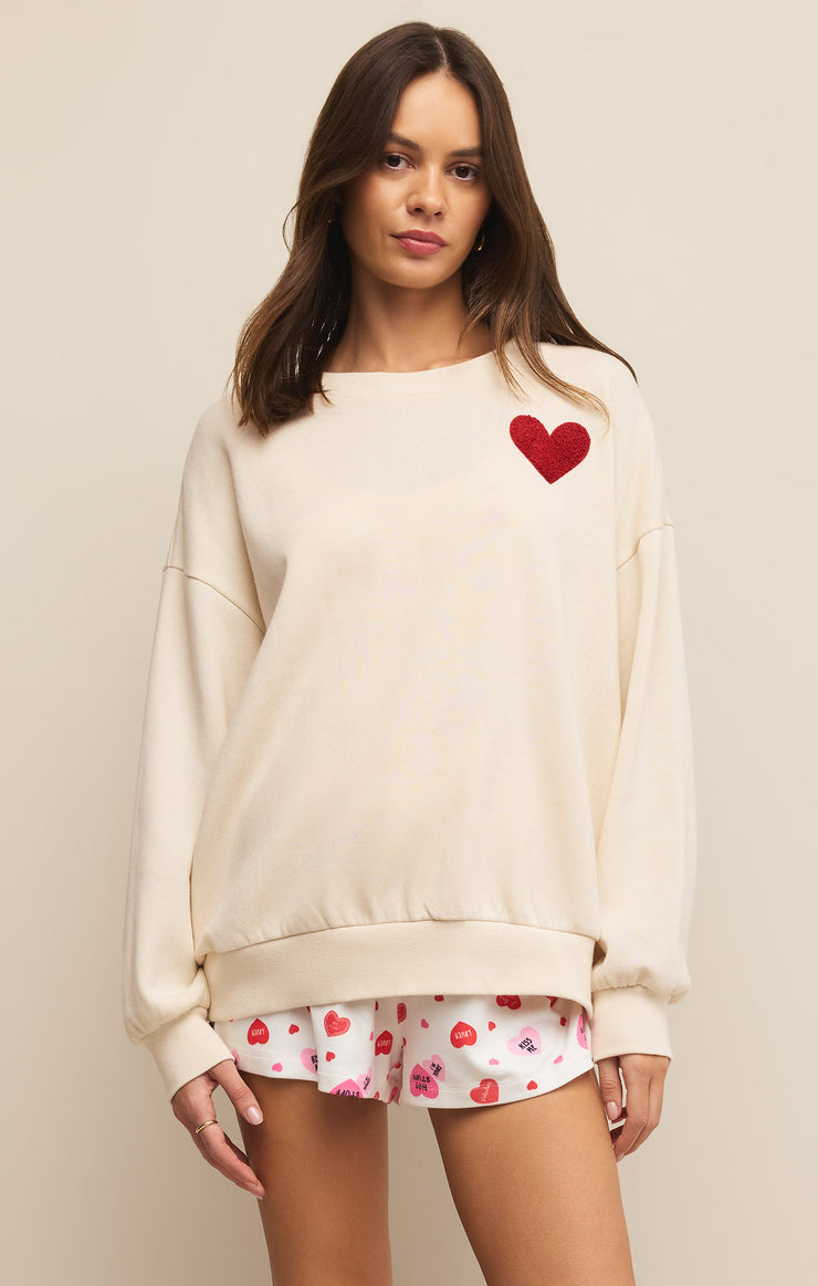 Tops Oversized Heart Sweatshirt Oversized Heart Sweatshirt