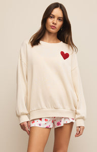 TopsOversized Heart Sweatshirt Vanilla Ice