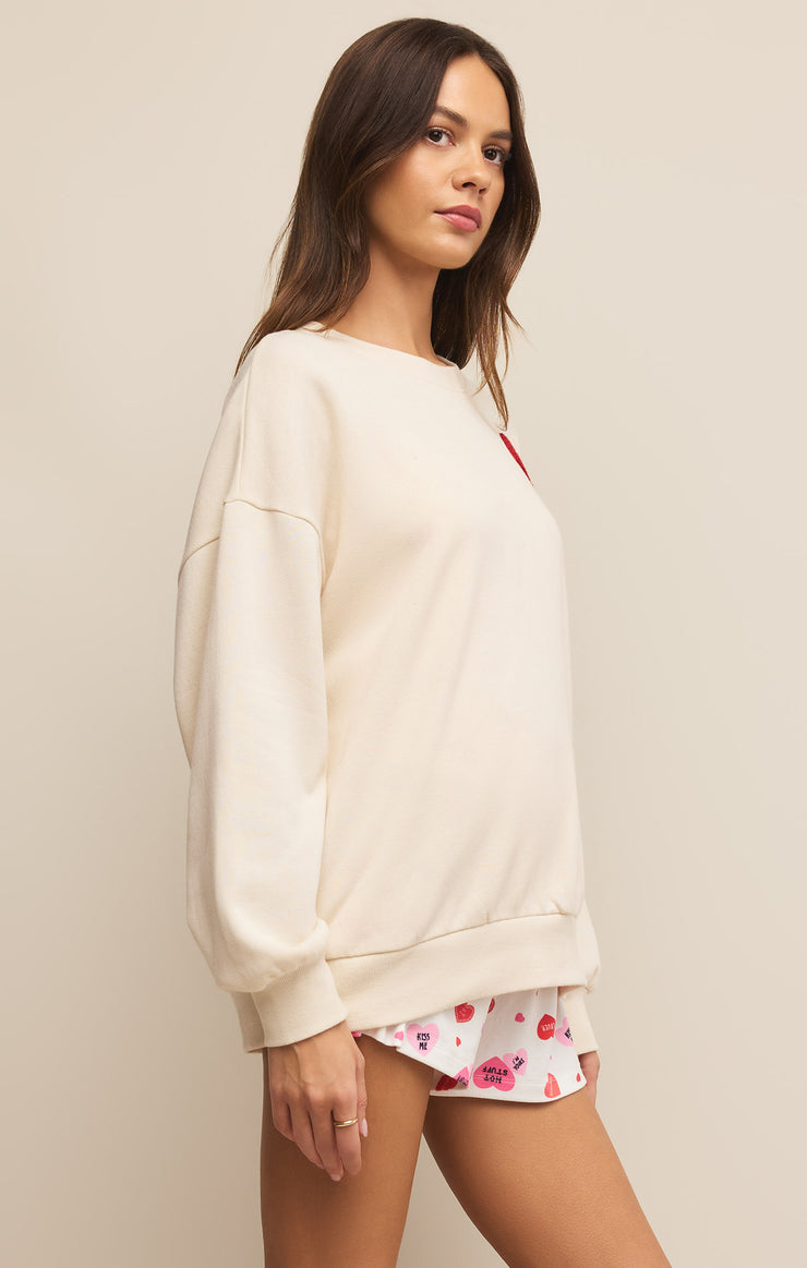 Tops Oversized Heart Sweatshirt Vanilla Ice