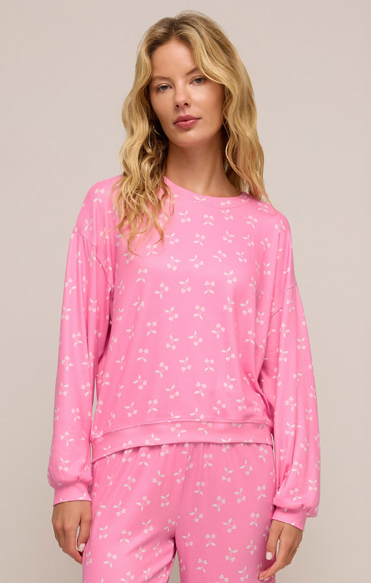 Tops Cherry Long Sleeve Top Pink Bisou