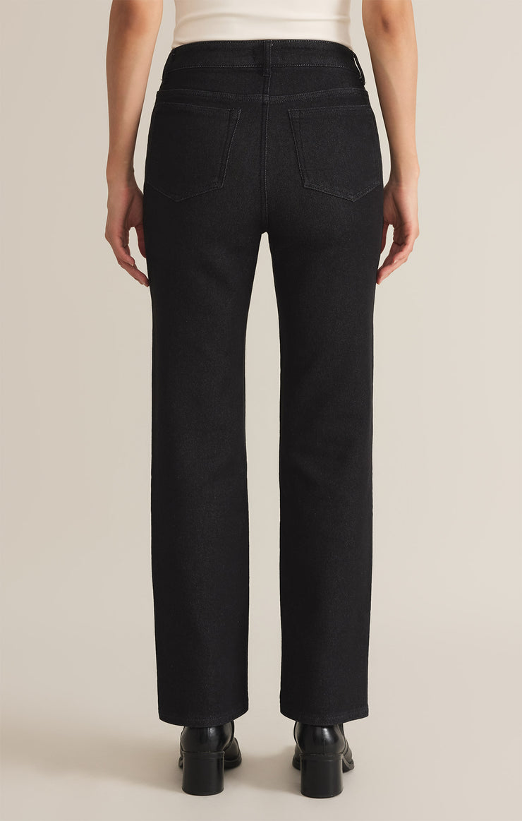 Pants Val Denim Straight Leg Black Sand