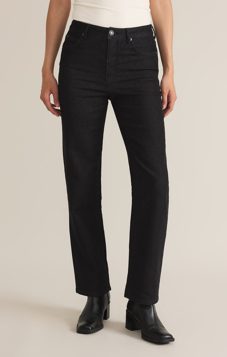 Pants Val Denim Straight Leg Black Sand