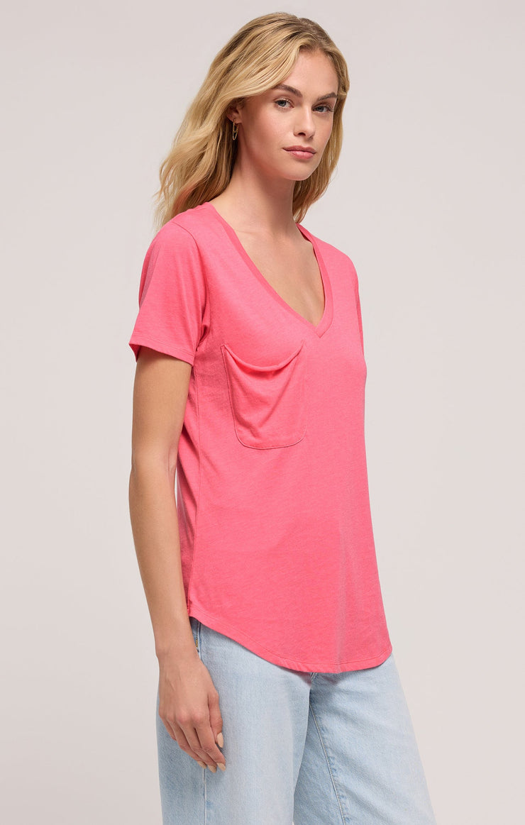 Tops Pocket Tee Disco Pink