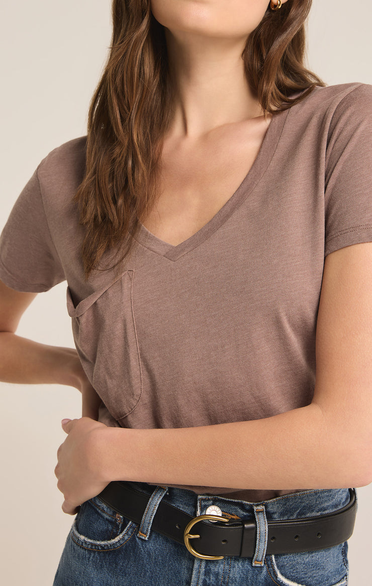 Tops Pocket Tee Deep Taupe