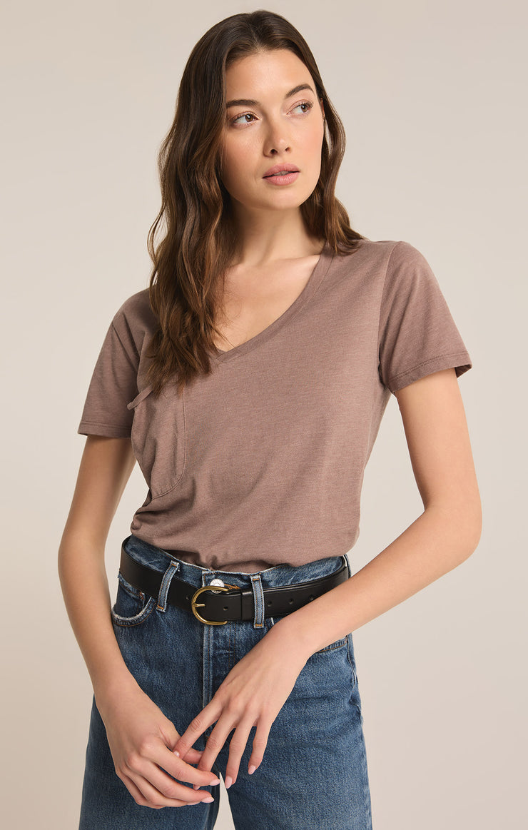 Tops Pocket Tee Deep Taupe