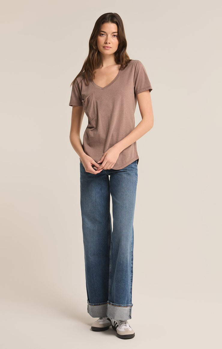 Tops Pocket Tee Deep Taupe