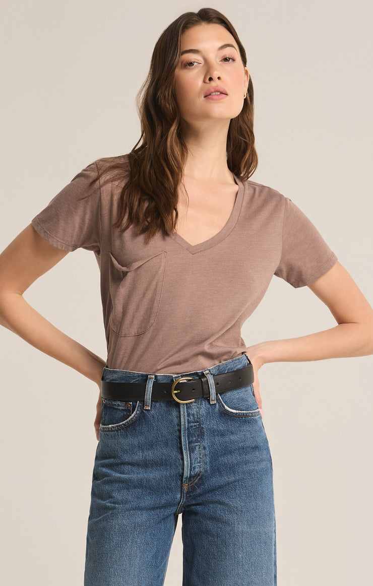 Tops Pocket Tee Deep Taupe