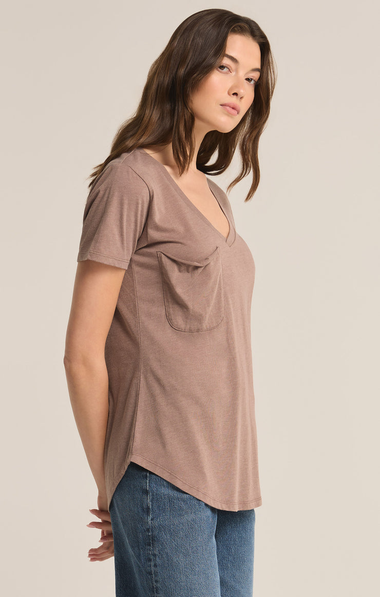 Tops Pocket Tee Deep Taupe