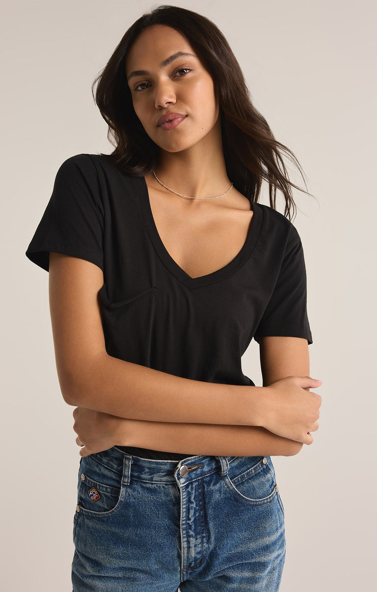 Tops Pocket Tee Jet Black