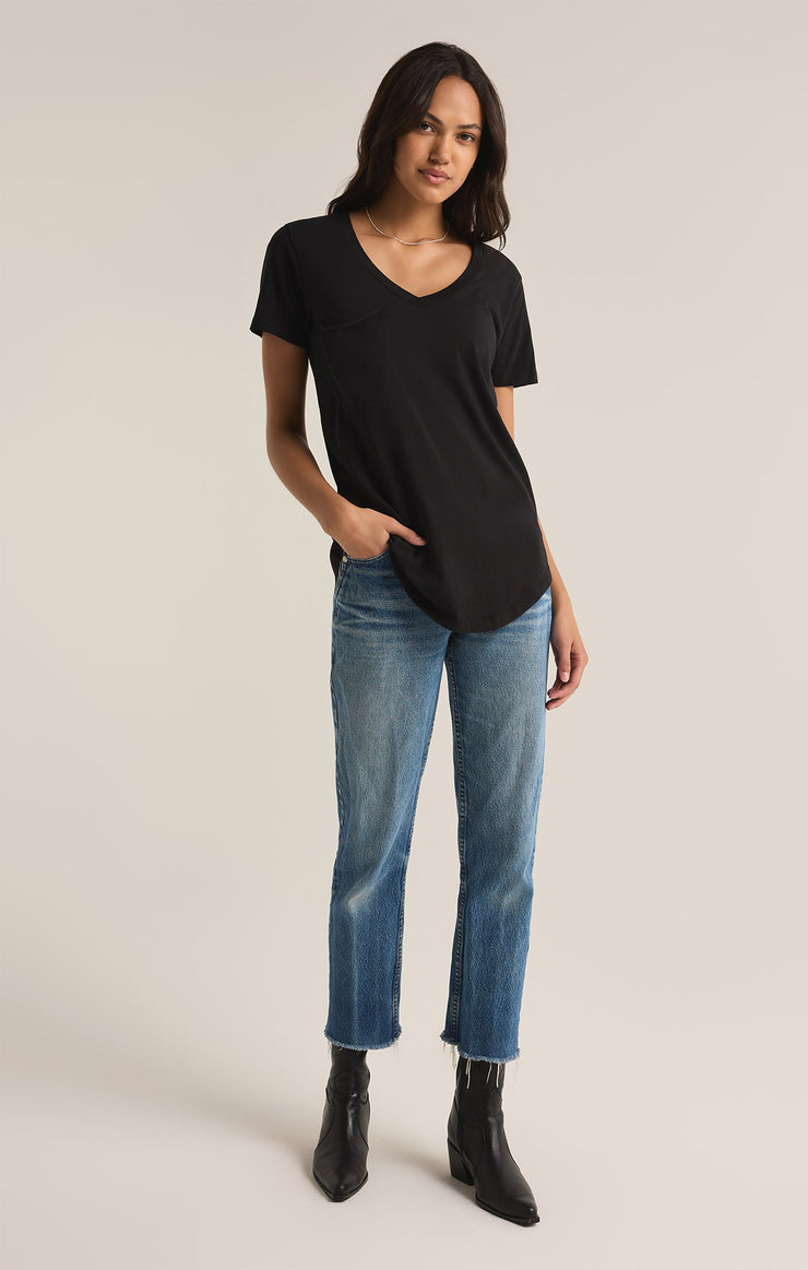 Tops Pocket Tee Jet Black