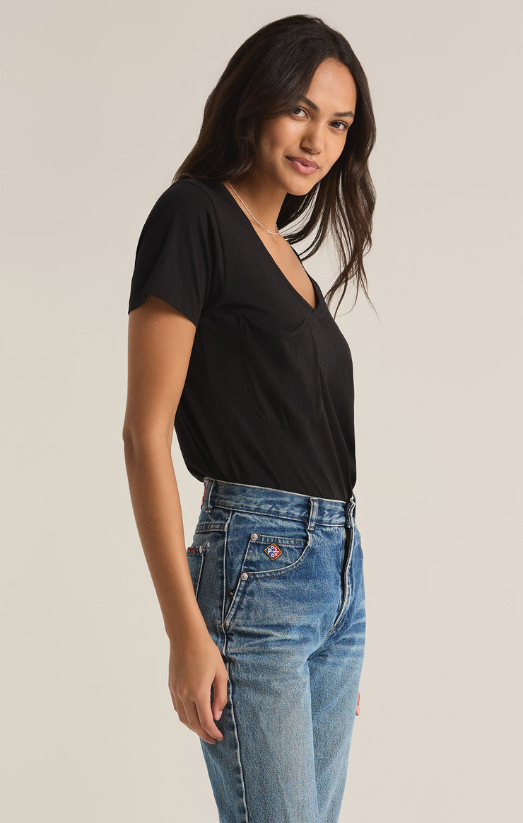 Tops Pocket Tee Jet Black