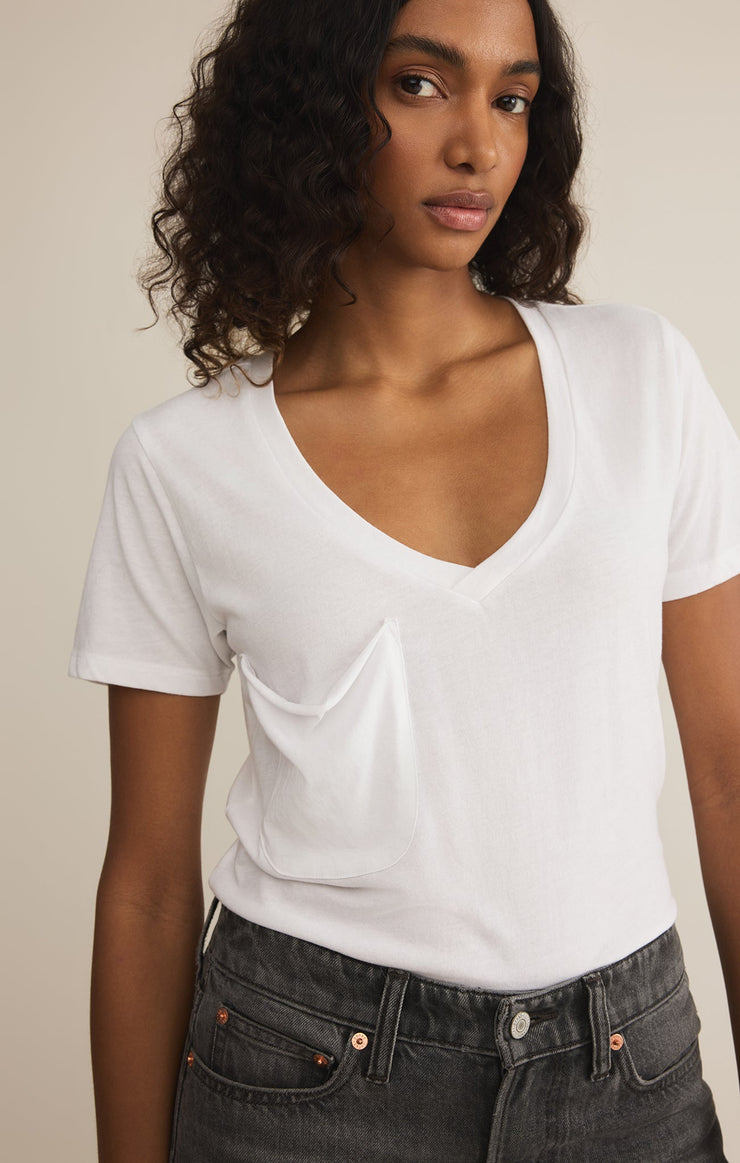 Tops Pocket Tee White