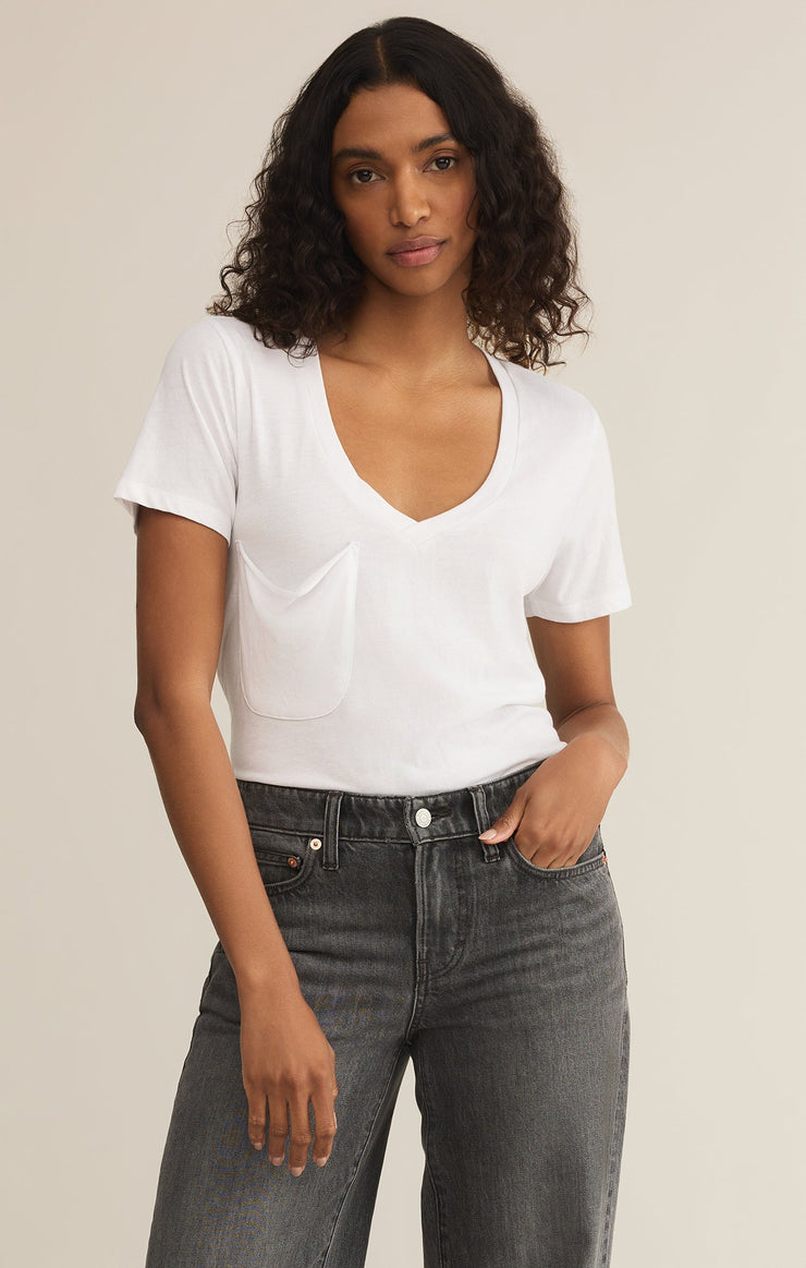 Tops Pocket Tee White