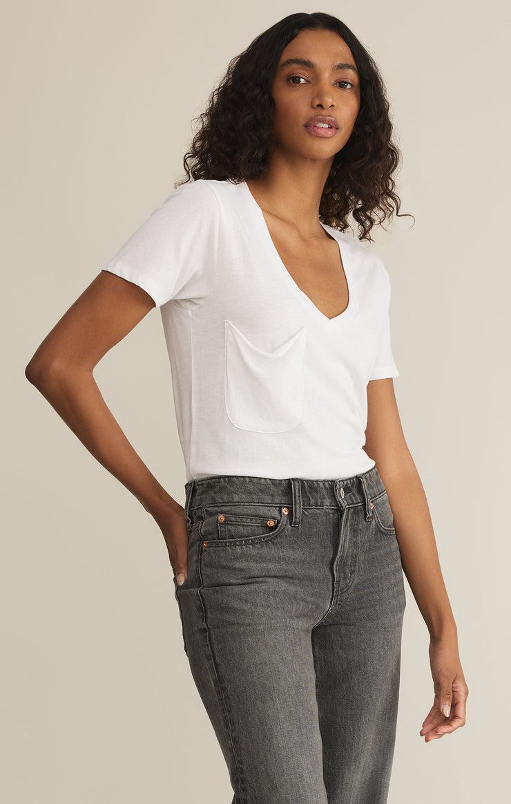 Tops Pocket Tee White