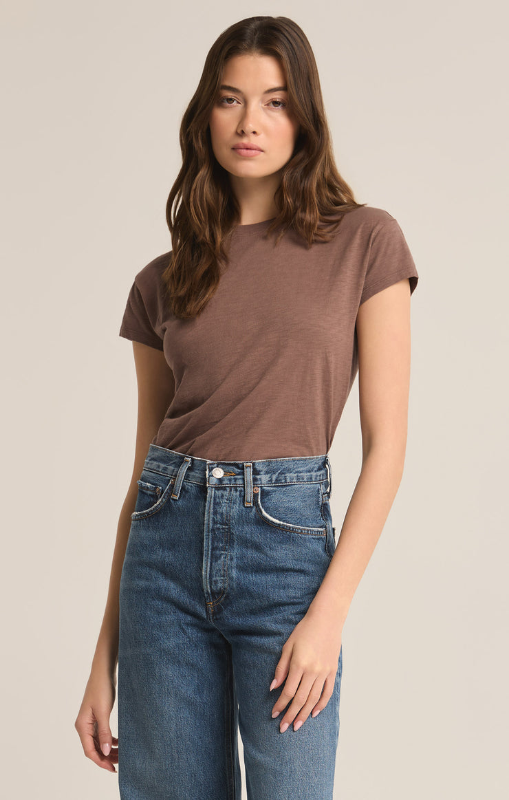 Tops Modern Slub Tee Deep Taupe